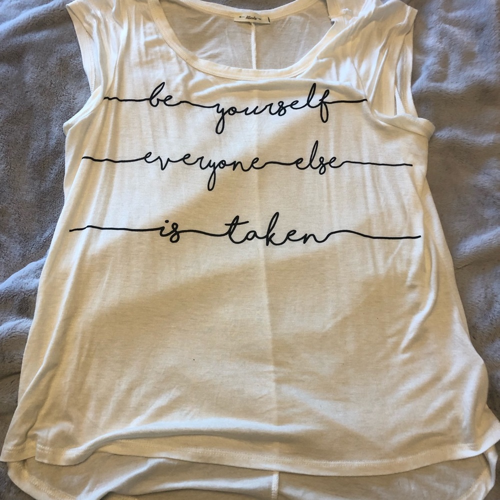 White graphic tee